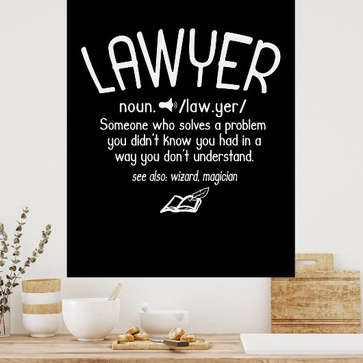 Begriffsbestimmung für "Funny Lawyer" Poster (Küche)