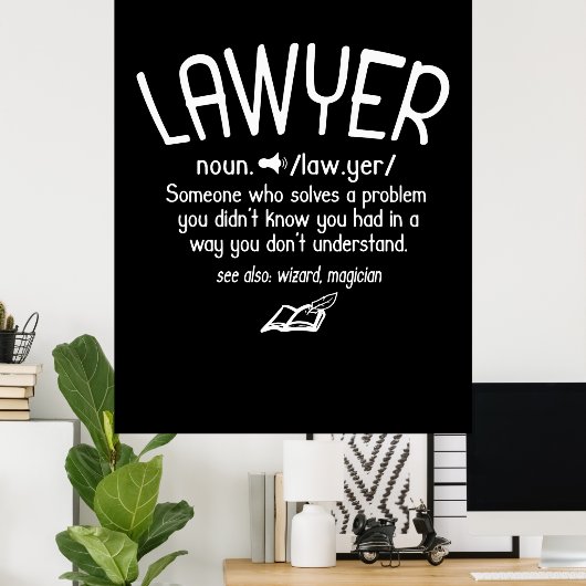 Begriffsbestimmung für "Funny Lawyer" Poster (Heimbüro)