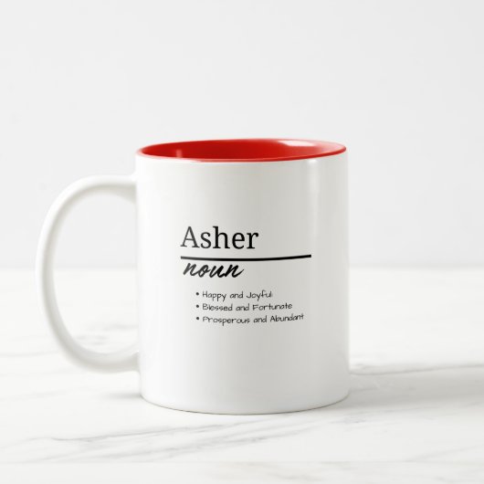 Begriffsbestimmung für junge, personalisierte Name Zweifarbige Tasse (Links)
