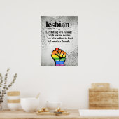 Begriffsbestimmung für Lesben - definierte LGBTQ-B Poster (Küche)