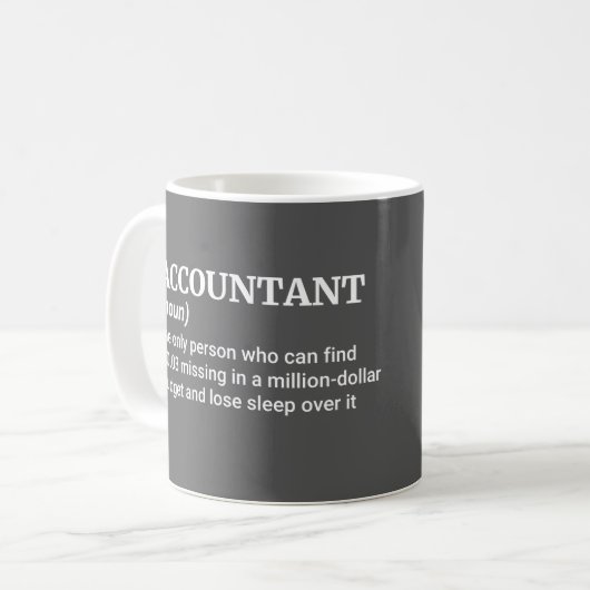 Begriffsbestimmung für "Witty Accounting" - ideale Kaffeetasse (Vorderseite Links)