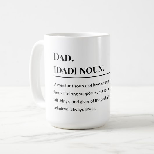Begriffsbestimmung 👨 👧 👦 | Heartfelt Vater Kaffeetasse (Vorderseite Links)