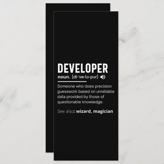 Begriffsbestimmung lustige Entwickler Feiertagskarte (Vorne/Hinten)