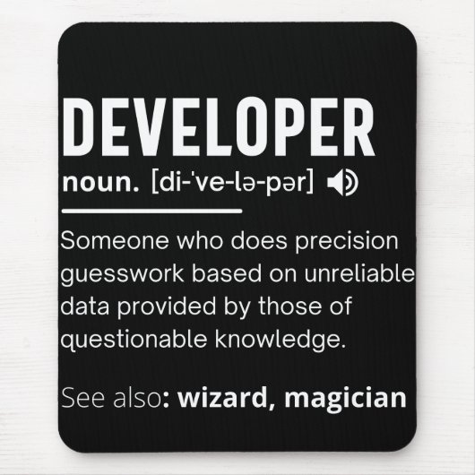 Begriffsbestimmung lustige Entwickler Mousepad (Vorne)