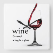 Begriffsbestimmung von WEIN im Wörterbuch Quadratische Wanduhr (Vorderseite)