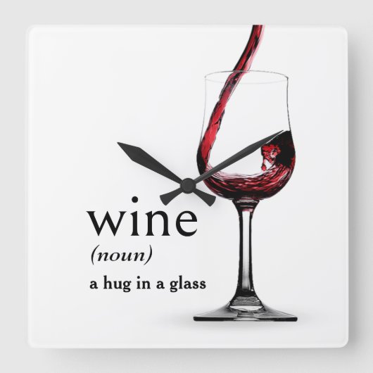 Begriffsbestimmung von WEIN im Wörterbuch Quadratische Wanduhr (Vorderseite)