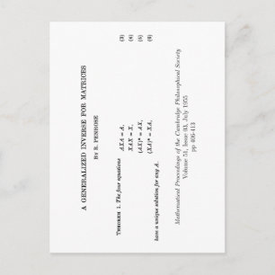 Begriffsbestimmungen für Moore-Penrose Postkarte