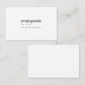 Begriffsbestimmungen: Propaganda Visitenkarte (Vorne/Hinten)