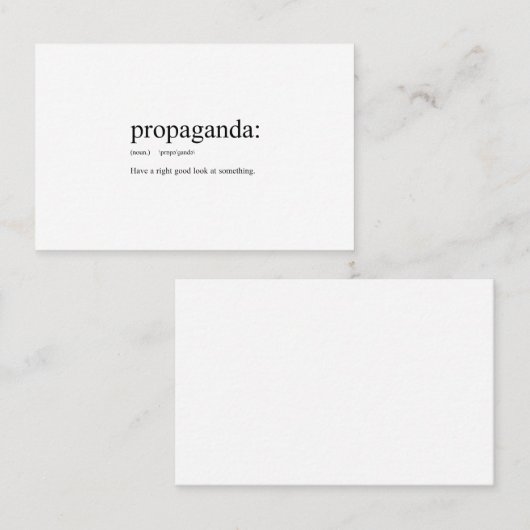 Begriffsbestimmungen: Propaganda Visitenkarte (Vorne/Hinten)