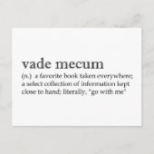 Begriffsbestimmungen: Vademekum Postkarte (Vorderseite)