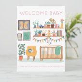 BEGRÜSSEN BABY Cute Nursery Gender Neutral Congrat Karte (Stehend Vorderseite)