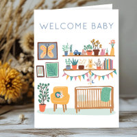 BEGRÜSSEN BABY Cute Nursery Gender Neutral Congrat