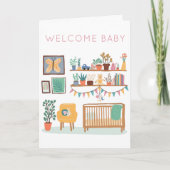 BEGRÜSSEN BABY Cute Nursery Gender Neutral Congrat Karte (Vorderseite)