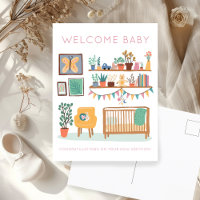 BEGRÜSSEN BABY Cute Nursery Gender Neutral Congrat