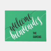 BEGRÜSSEN Bienvenidos mit individuelle Name Fußmatte (Vorderseite)