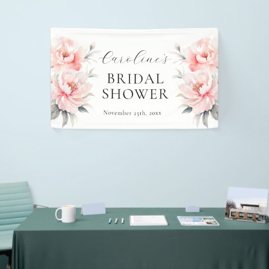 BEGRÜSSEN Bläsernbäume Rosa BRAUTPARTY Banner (Messeveranstaltung)