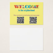 BEGRÜSSEN die Visitenkarte "Nachbarschaft" (Vorne & Hinten)