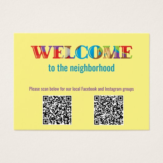 BEGRÜSSEN die Visitenkarte "Nachbarschaft" (Vorderseite)