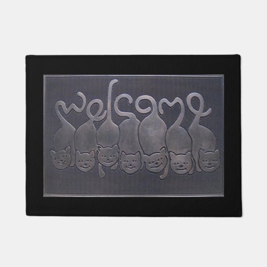 Begrüßen Sie 18" x 24" Tür-Matte/Katzen Fußmatte (Vorderseite)