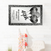 Begrüßen Sie 40. Party-schwarzes/weißes Banner (Insitu)