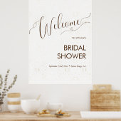 Begrüßen Sie das Minimalistische Gold Dust Brautpa Poster (Küche)