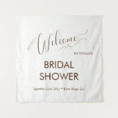 Begrüßen Sie das Minimalistische Gold Dust Brautpa Wandteppich (Vorderseite)