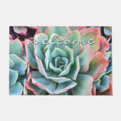 Begrüßen Sie das Nah-up-Foto mit freundlichem Grün Fußmatte (Vorderseite)