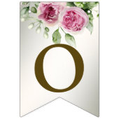 Begrüßen Sie das Party Aquarellfarbe Rosa Blumenra Wimpelkette (Zweite Fahne)