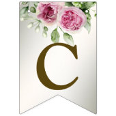 Begrüßen Sie das Party Aquarellfarbe Rosa Blumenra Wimpelkette (Erste Fahne)