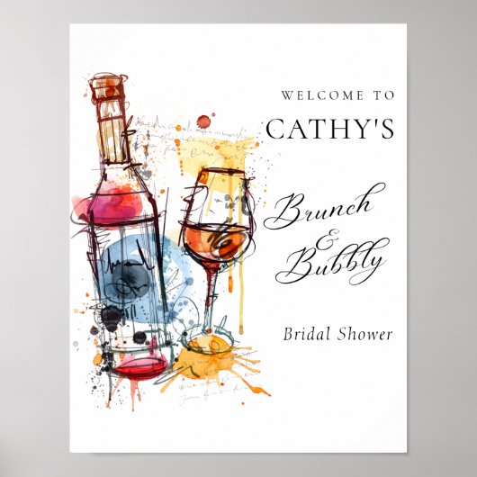 Begrüßen Sie den Champagner Brunch und das Bubbly Poster (Vorne)