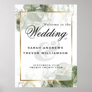 Begrüßen Sie den goldverschmierten Farbton Grün. Poster