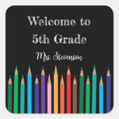 Begrüßen Sie die Aufkleber für die farbigen Stifte (Vorderseite)