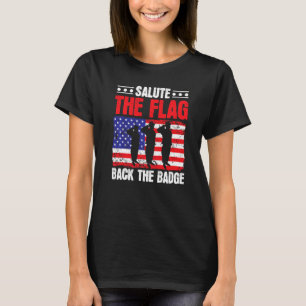Begrüßen Sie die Fahne zurück ins Abzeichen USA Fl T-Shirt