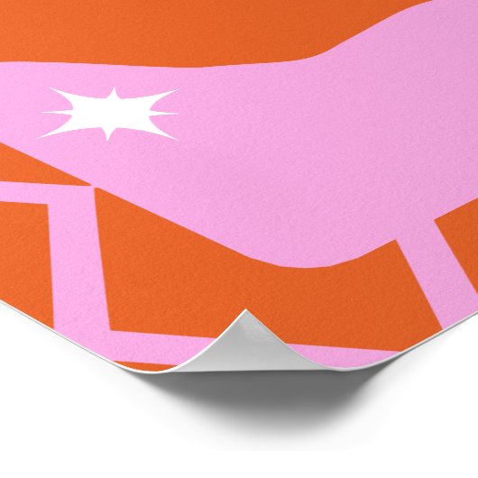 Begrüßen Sie die fröhliche rosa Orange Retro Boho  Poster (Ecke)