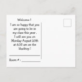 Begrüßen Sie die Postkarte mit der Textvorlage von (Rückseite)