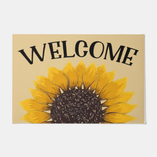 Begrüßen Sie die Tür mit Sonnenblume, beste Blume Fußmatte