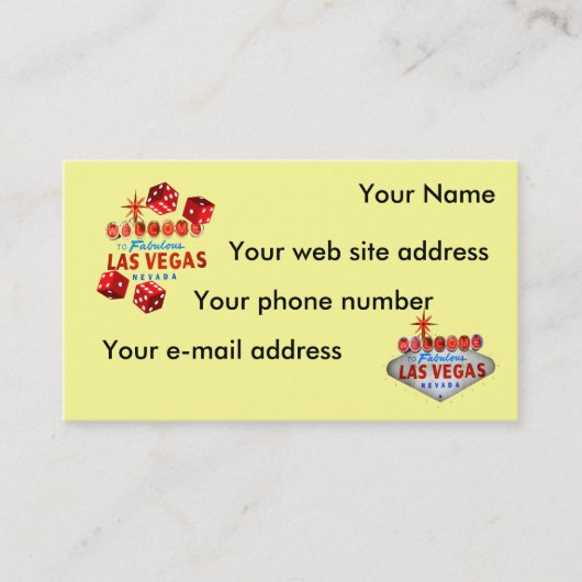 Begrüßen Sie nach Las Vegas Visitenkarte (Vorderseite)