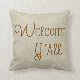 Begrüßen Sie Sie Leinwandblick individueller Name Kissen