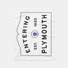 Begrüßen Sie Stadtzum zeichen Plymouths MA Fleecedecke