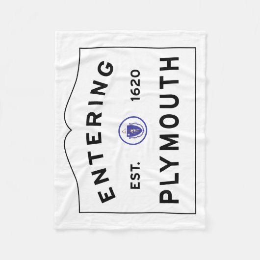 Begrüßen Sie Stadtzum zeichen Plymouths MA Fleecedecke (Vorderseite)