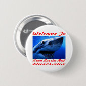 Begrüßen Sie zu Great Barrier Reef den Haifisch Button (Vorne & Hinten)