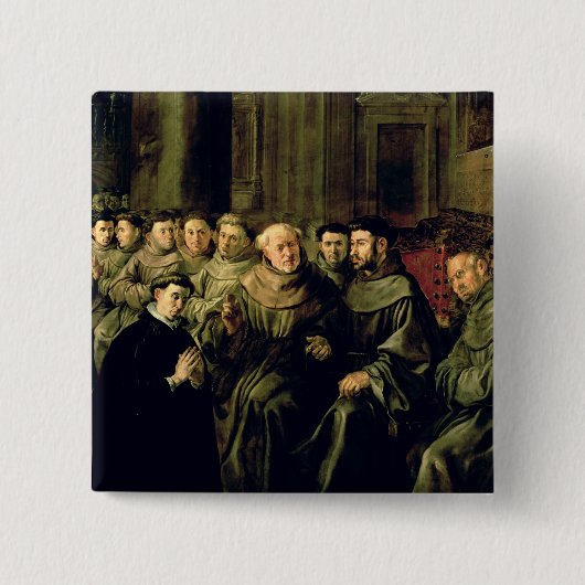 Begrüßen von St Bonaventure in den Franziskaner Button (Vorderseite)
