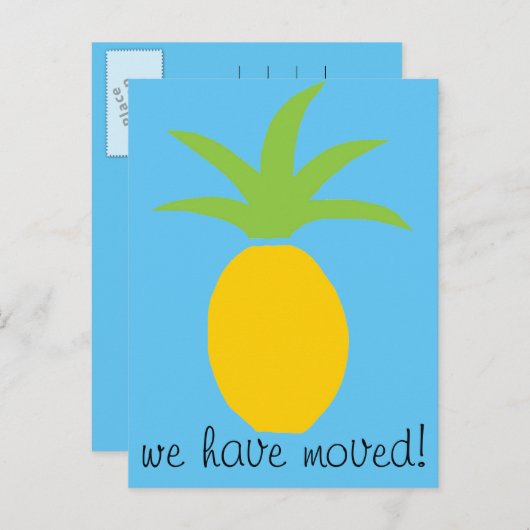 Begrüßende Ananas, die Postkarten für neue Zuhause (Vorne/Hinten)