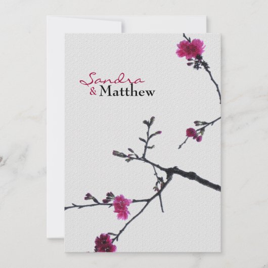 Begrüßende Frühjahrs-Doppelhappines/Chinesische Ho Einladung (Vorderseite)