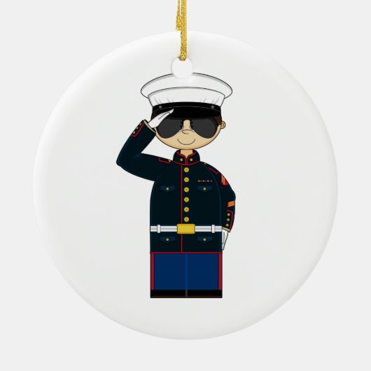 begrüßenverzierung US Marine Corp NCO Keramikornament (Hinten)
