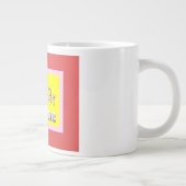 Begrüßte Designfarben, silberrot gelb mit Worten Jumbo-Tasse (Rechts)