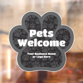 Begrüßte Hunde Begrüßung PawPrint Custom Business Fensteraufkleber (Blatt 2)