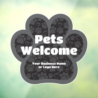 Begrüßte Hunde Begrüßung PawPrint Custom Business Fensteraufkleber