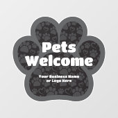 Begrüßte Hunde Begrüßung PawPrint Custom Business Fensteraufkleber (Blatt)