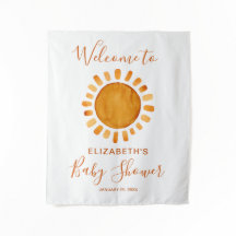 Begrüßte Yellow Sun Baby Dusche Wasserfarbe Empfan